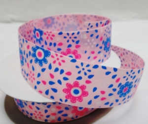 Лента атласная с рисунком , (2,5 см ,25 ярд )
